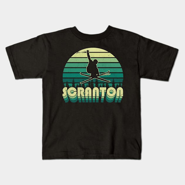 Scranton ski 3d retro design Kids T-Shirt by NeedsFulfilled